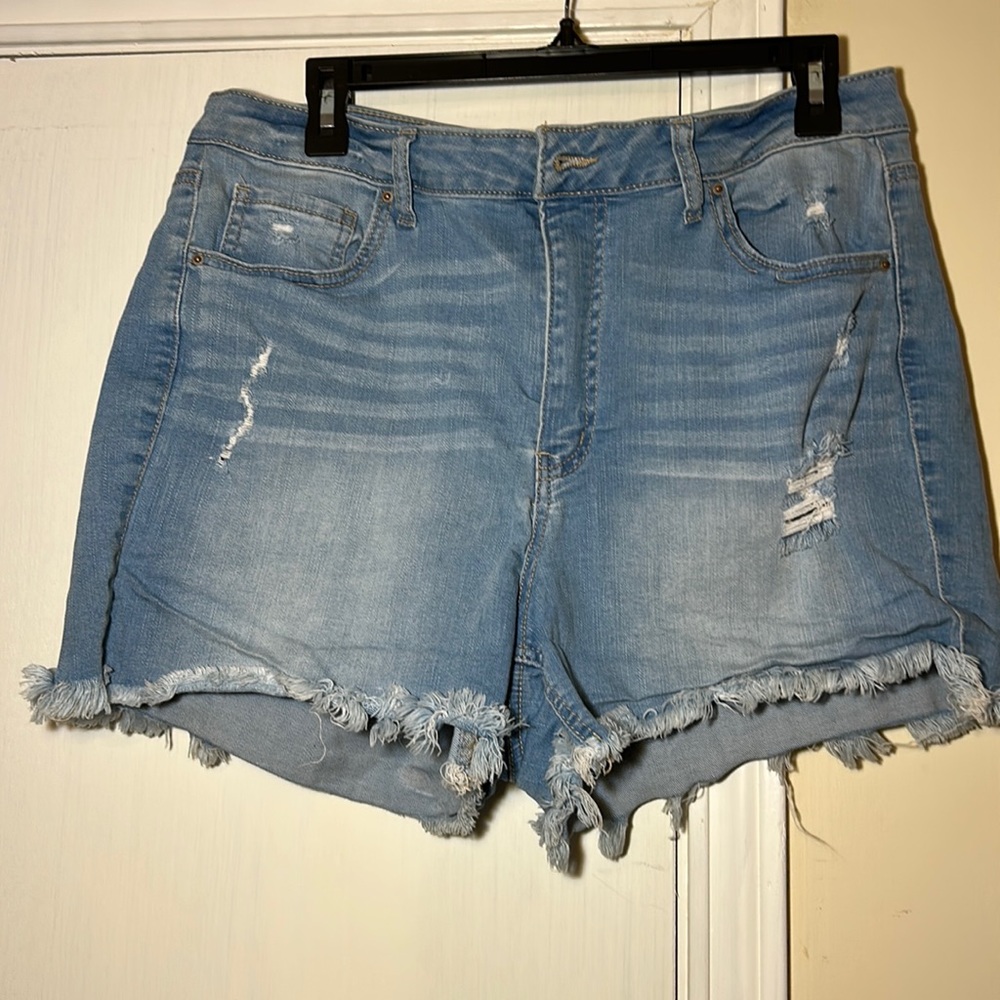 Wax Jean Los Angeles Cutoff Light Blue Denim Shorts Size 3XL